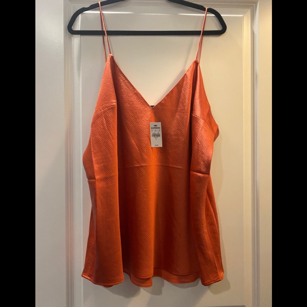 Express Orange Silky Tank Top